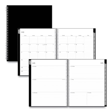 Blue Sky Enterprise Academic Weekly/Monthly Planner, 11x8.5, Black Cover, 12-Month July to June: 2023-2024 BLS130609